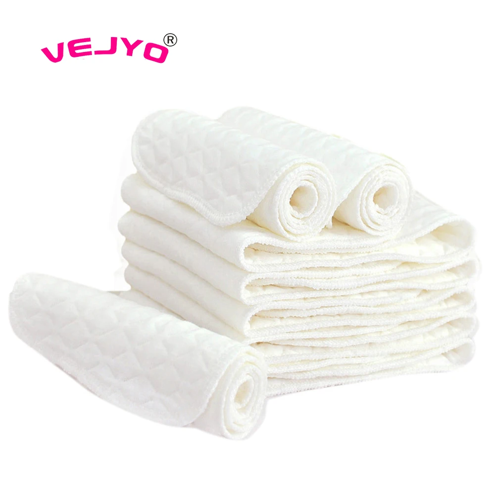 10pcs/lot 3 layer Ecology Cotton Washable Reusable Baby Cloth Nappy