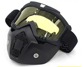 Очки для мотокросса, маска от пыли для лица со съемными мотоциклами и фильтром для рта, винтажные шлемы для открытого лица - Цвет: 03