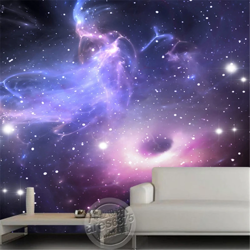 Beibehang KTV бар Большая фреска обои Вселенная Звезды галактика потолок Прохладный 3D стереоскопические обои фон papel де parede
