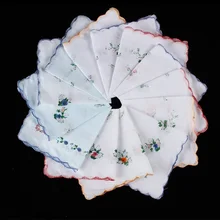 6 шт винтажный хлопковый Женский вышитый кружевной платок носовой платок с цветочным узором