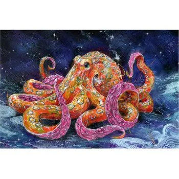 

5D DIY Diamond Painting Cross Stitch full square Diamond Embroidery octopus Needlework rhinestone Wall Stickers Home Decor