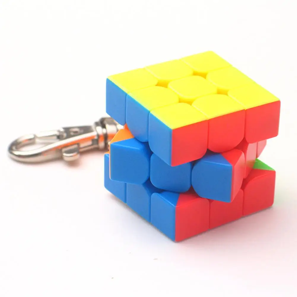 

3x3x3 3cm Mini Small Magic Puzzle cube Key Chain Smart Cube Toy & Creative Key Ring Decoration Toy Kids Gifts