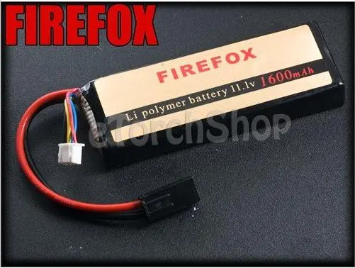 HK register free shipping 100% Orginal FireFox 11.1V 1600mAh 15C Li Po AEG Airsoft Battery