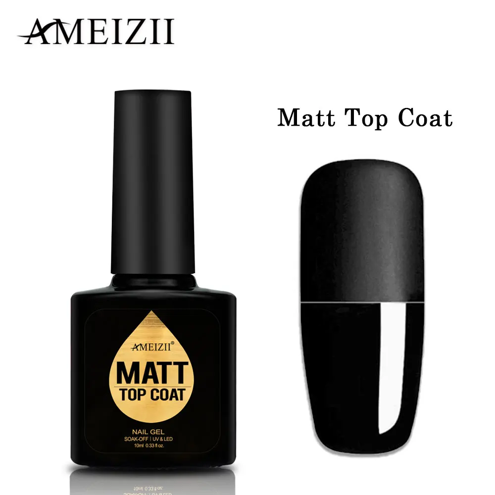 

AMEIZII 10ml Matt GeL Nail Polish Surface Soak-Off Matt Top Coat UV LED Lamp Transparent Color Nail Gel Polish Varnish Nail Art