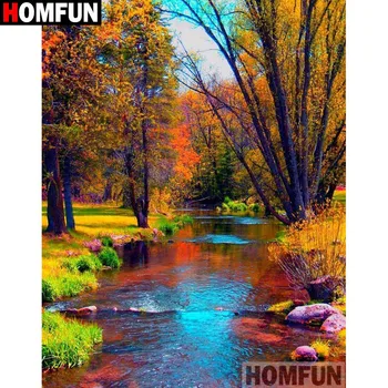 

HOMFUN Full Square/Round Drill 5D DIY Diamond Painting "Tree scenery" 3D Embroidery Cross Stitch 5D Home Decor A15992