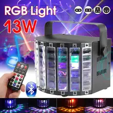 13 Вт светодиодный лазерный проектор диско-светильник дистанционный Звук Активированный светильник RGB вечерние светильник DJ музыка Поддержка USB/SD беспроводной bluetooth