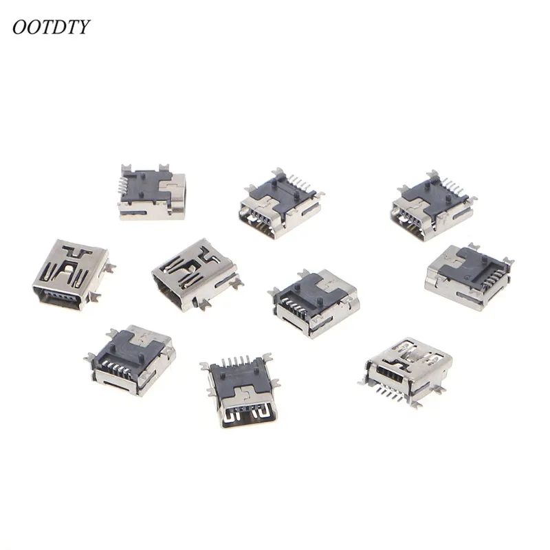 OOTDTY 10 шт. мини USB Type B 5 контактный гнездовой разъем для зарядки мобильный