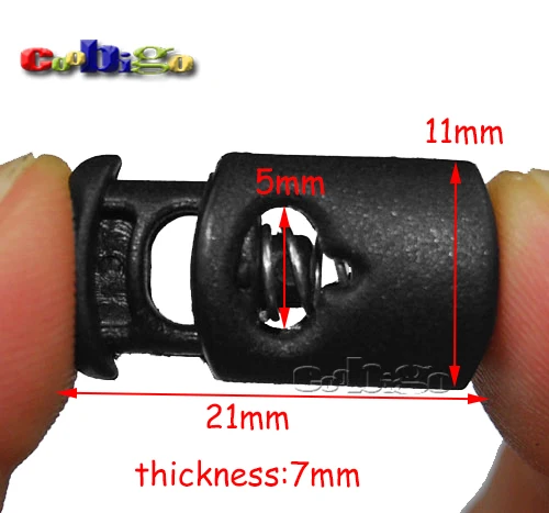 25 шт. в упаковке цилиндрический замок для шнура пружинный фиксатор с одним отверстием слайдер крепеж Черный& Фрост шнур веревка части# FLS018-B/T