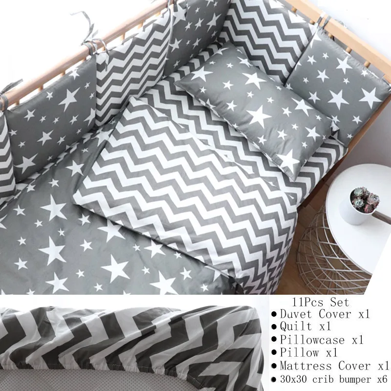 Best Nordic Striped Star Crib Bedding Set With Bumper 2023
