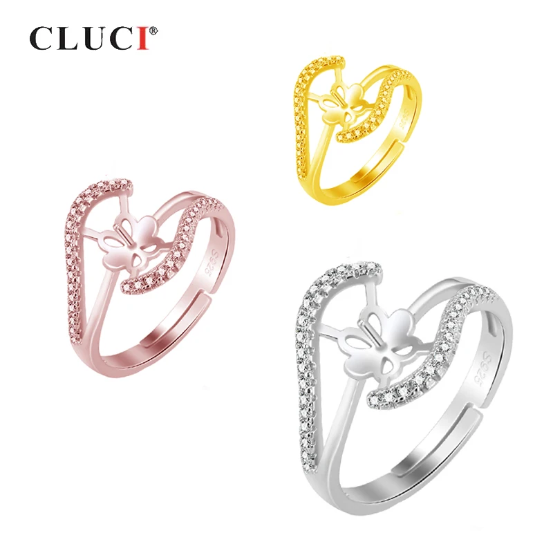 

CLUCI 925 Sterling Silver Women Engagement Wedding Party Ring Jewelry Clear Zircons Authentic 925 Sterling Silver Gift SR2113SB