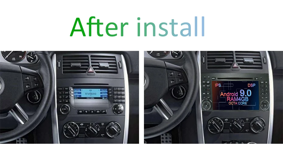 Sale DSP IPS Android 9.0 4G 64G ROM 2 DIN DVD For Mercedes Benz Sprinter B200 W209 W169 W169 B-class W245 B170 Vito W639 GPS Radio 4