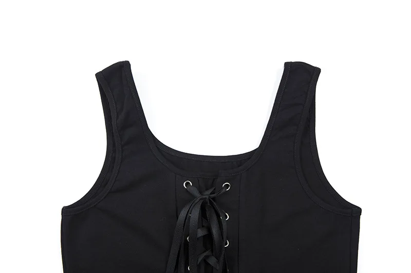 Женская мода весна лето Харадзюку Vogue u-образный вырез бандаж укороченный топ облегающий сексуальный короткий Тощий без рукавов черный жилет