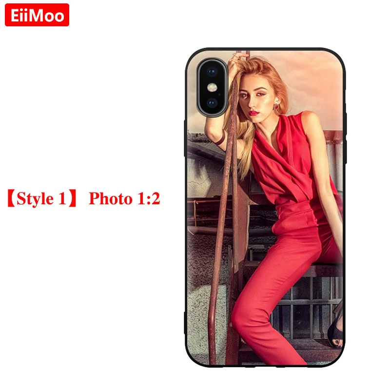 EiiMoo фото пользовательский чехол для телефона для iPhone XS Max XR X чехол силиконовый черный чехол iPhone 6 S 7 8 Plus 11 Pro Max Picture DIY - Цвет: Style 1