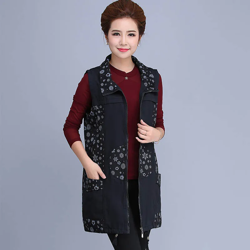 

2018 Women's large size denim jacket with a long vest PXOS90LTZ17806