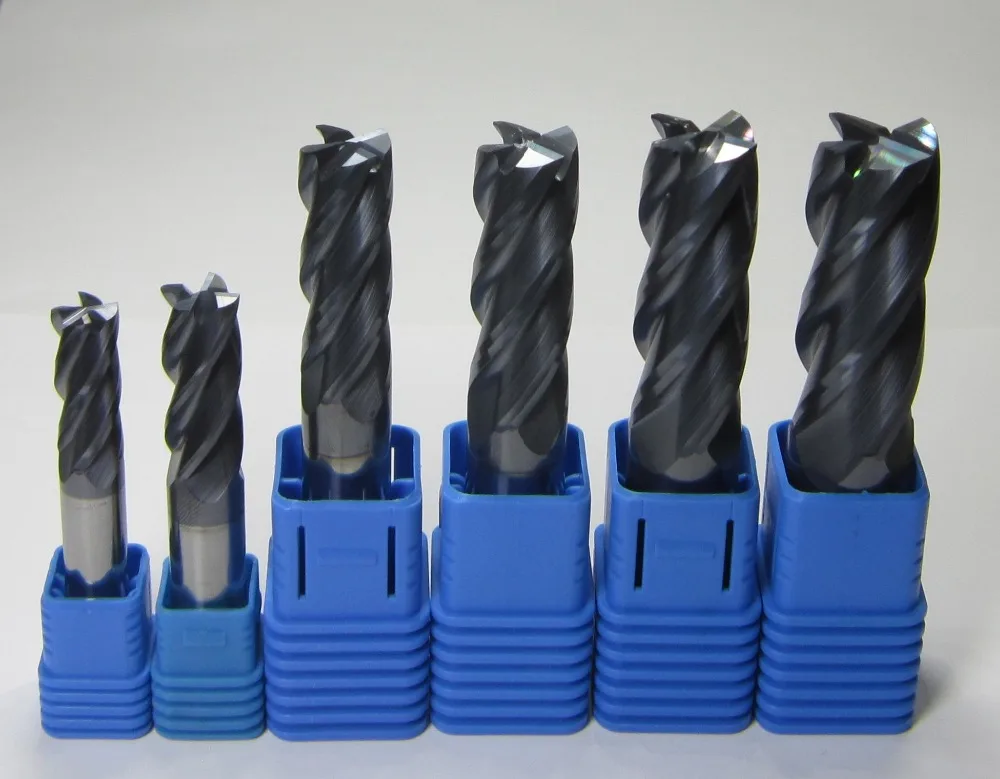 

tungsten carbide end mill set bits milling cutter HRC45 4 four flutes 10mm 12mm 14mm 16mm 18mm 20mm CNC machine cutting tools