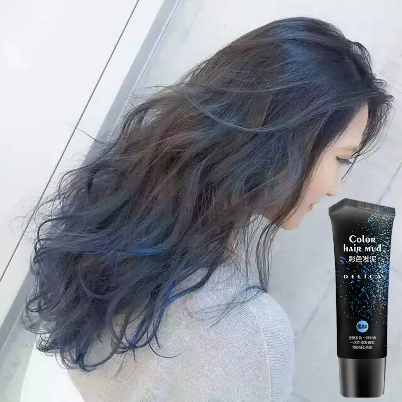 Fashion Disposable 6 Colors Hair Wax Blue Color Pomade For Strong