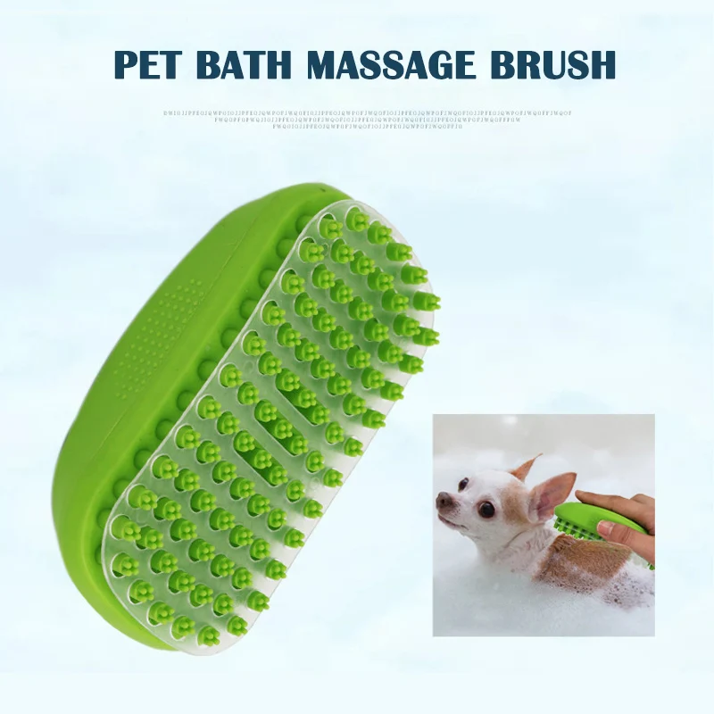 

Pet cleaning brush Shampoo Dog Rubber Bath Brush Cat Beauty Brush Massager Cleaning Beauty Tools soft rubber bristles HTQ99