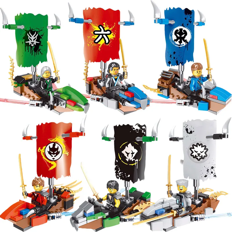 

Movie Action Ninjago Building Blocks Figures Compatible LegoINGLYs NinjagoING Model Technic Designer Bricks Mini Boat Series