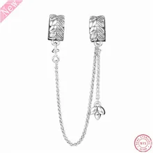 Зерно энергии безопасности цепи для женщин ювелирных изделий с дополнительной свисающая цепь DIY Fit PANDORA талисманы Серебро 925 SF028