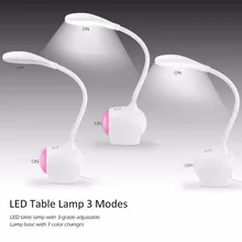 Модные светодиодный настольная лампа сенсорный выключатель гибкий светодиодный настольная лампа 3 режима 7 цветов отрегулировать Яркость питания USB soure
