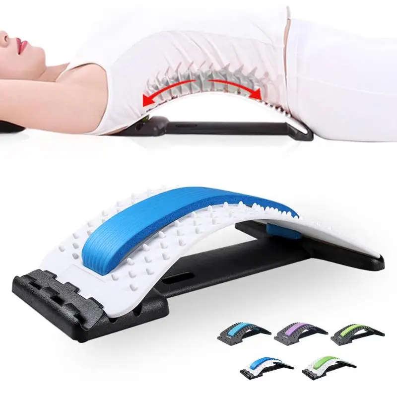Массажные носилки для спины, растягивающее устройство для поясницы, расслабление шеи, облегчение боли, хиропрактическая поясничная поддержка, йога фитнес оборудование