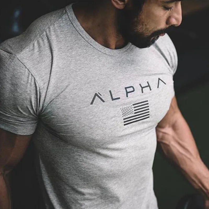 

2018 summer new men cotton Short sleeve T-shirt Fitness bodybuilding workout t shirts male Brand tee tops Fashion casual clothes