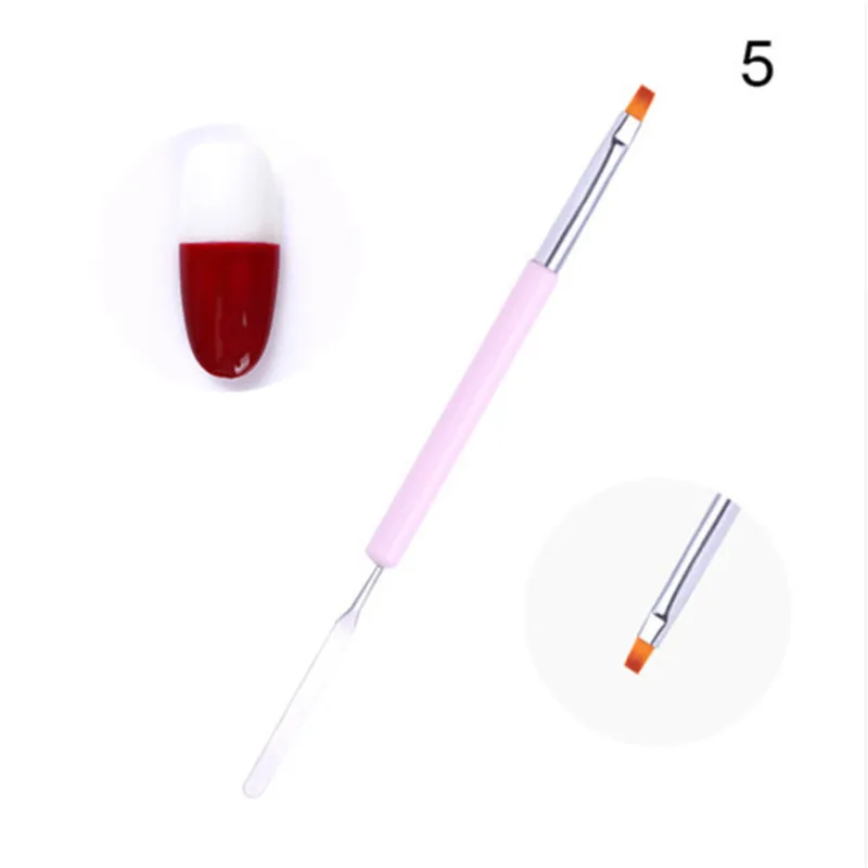 2 способа градиентная акриловая УФ-Гелевая Кисть для ногтей Цветочный Рисунок ручка для рисования маникюрные инструменты для УФ-гель-лака - Цвет: 5