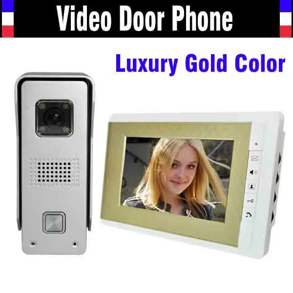 

7 Inch Lcd Monitor Video Door Phone Doorbell Intercom System IR Night Vision Aluminium alloy Camera Video interphone kit