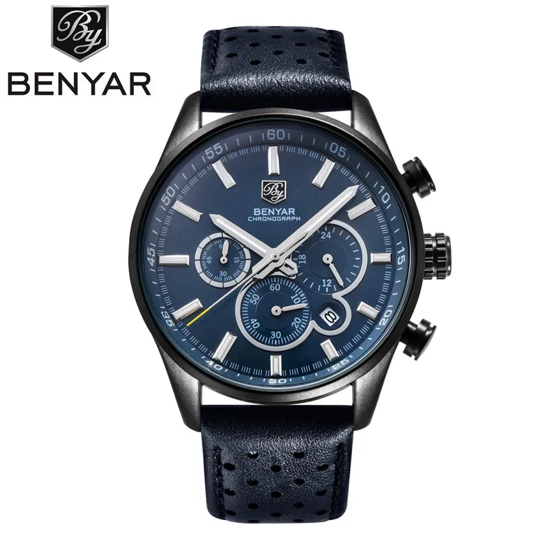 

BENYAR 2018 new Top Brand Quartz Men Watch Luxury Military Chronograph Men Wristwatch Waterproof Clock Relogio Masculino gift