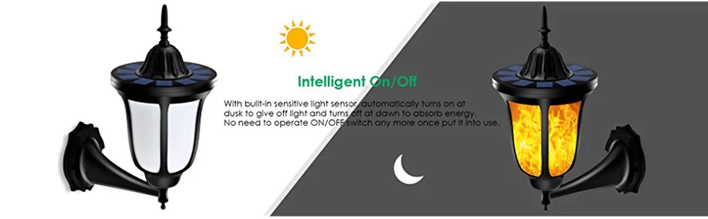 Emissor de Luz Decoração do Jardim Parede ao ar Livre à Prova Água para Pátio Diodo Solar Leds Tochas Solares Chamas Cintilação Lâmpada Dwaterproof Quintal 96 4 lâmpada parede ao ar livre à prova