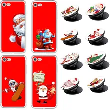 

LVTLV Santa Claus Silicon Phone Case XS Max XR Rose Cases For iPhone X 8 7 6 6S Plus 5 SE Case Phone Holder