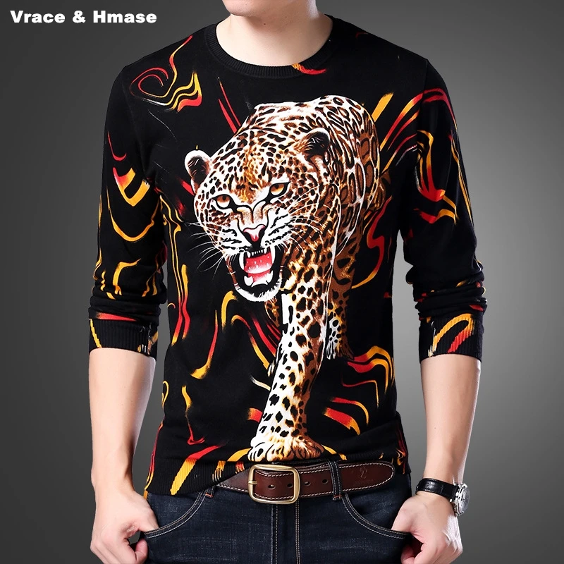 

Chinese style exquisite 3D animal pattern printing fashion sweater pull homme Autumn&Winter 2018 New quality sweater men M-XXXXL