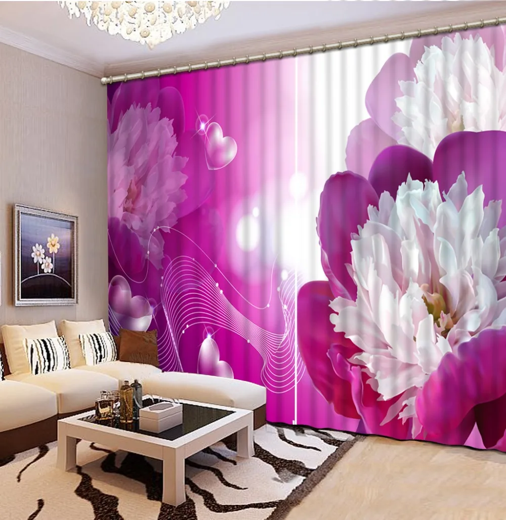 

purple curtains Window Blackout Luxury 3D Curtains set For Bed room Living room Office Hotel Home Wall Decorative Drape tapestry