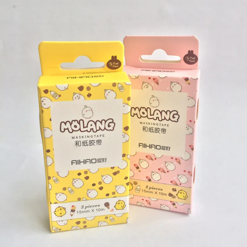 Molang 8 pc washi tape masking tape cute kawaii