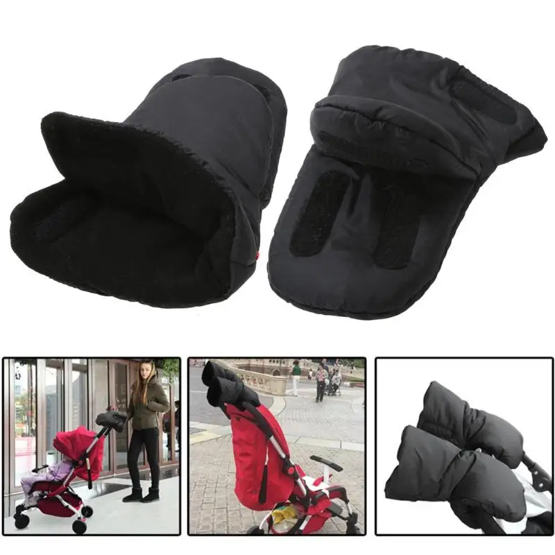 Зимние теплые коляска ветрозащитные уличные перчатки детская коляска перчатки флисовые варежки муфтой для Детские коляски аксессуар