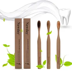 Портативный экологически чистый бамбуковый уголь мягкая щетина деревянная зубная щетка натуральная бамбуковая ручка зубная щетка для