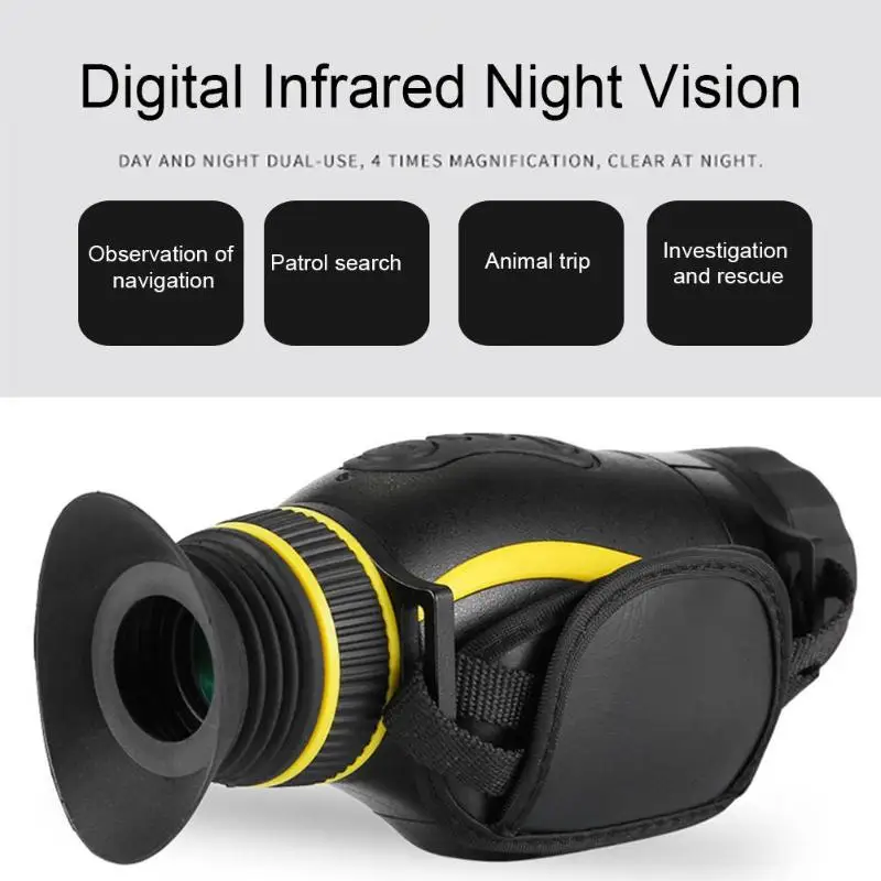 

4X Infrared Night Vision Monocular Telescope Built-in 1080P 2MP 1.54inch 320*320 Digital Camera for SONY Starlight Night Vision