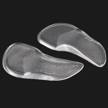 1 пара гелевых 3/4 ортопедическая обувь с поддержкой свода стопы Подушечка для плоской стопы ортопедические стельки силиконовые гелевые стельки для обуви для женщин и мужчин