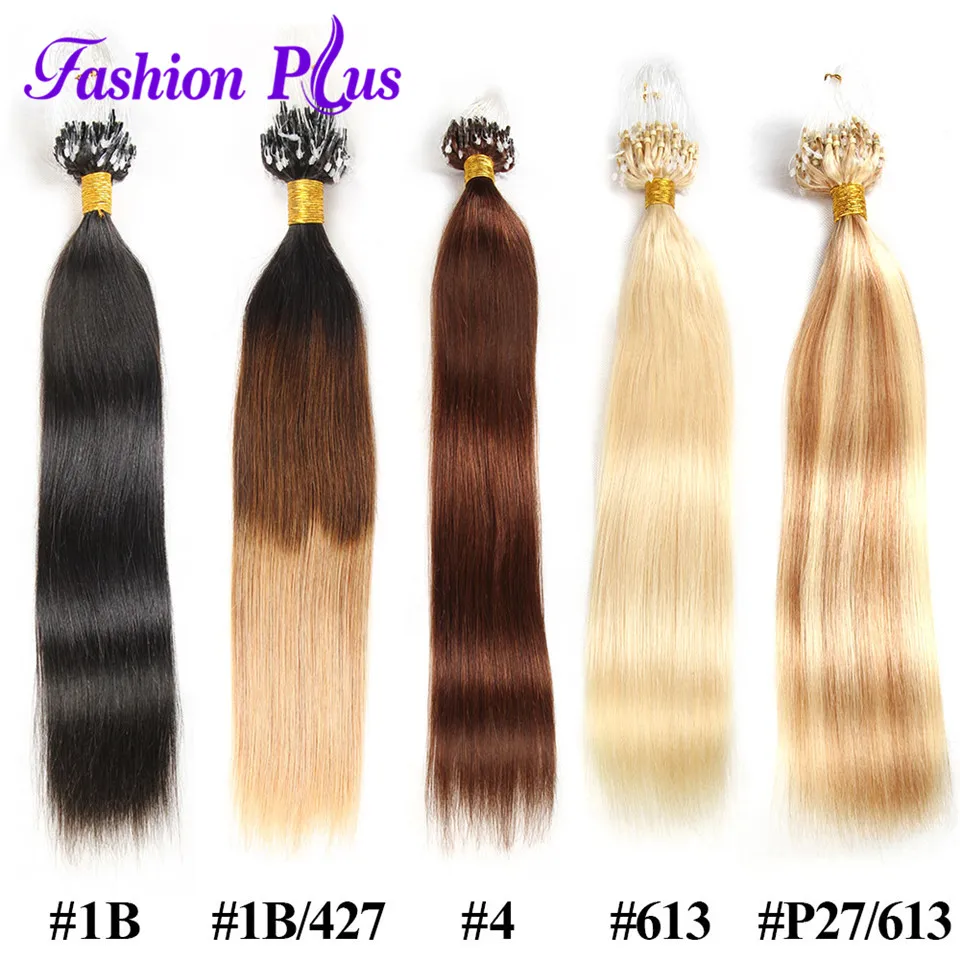 FashionPlus Micro Loop Ring Hair Extension Blonde Remy Hair Colored