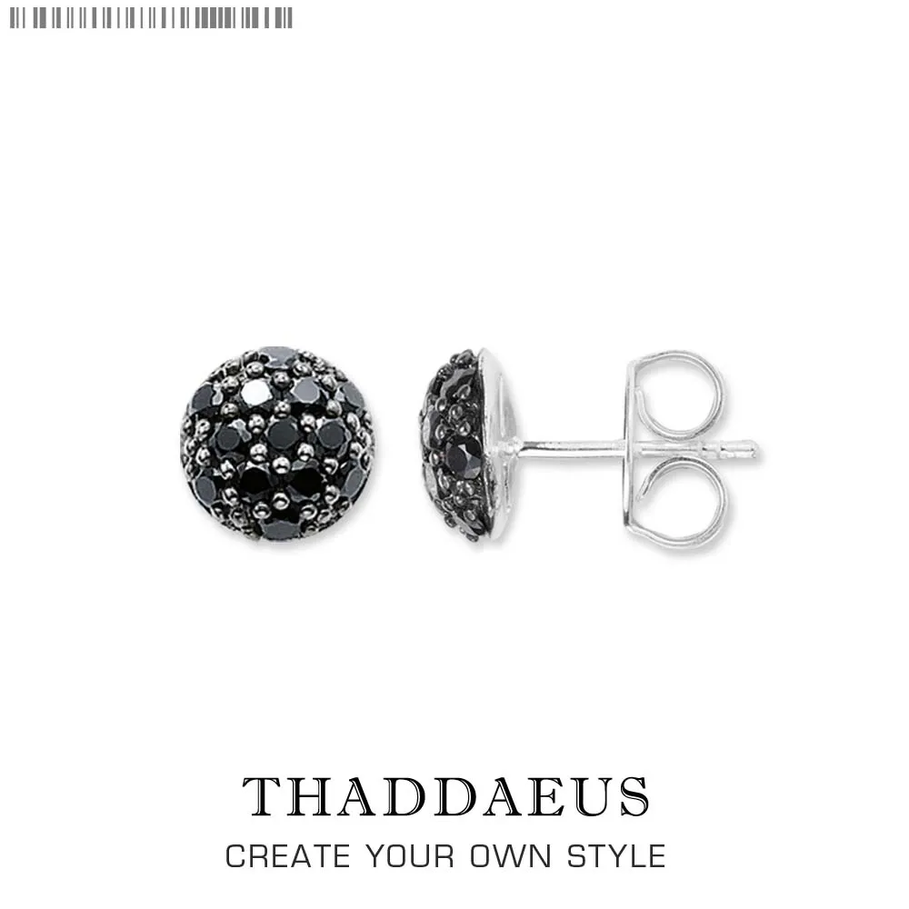 Серьги-гвоздики с черным ПАВЕ, Томас Стиль Гламурная мода хорошее Ювелирное Украшение для женщин мужчин, Новинка Ts подарок в 925 пробы серебра, выгодное предложение