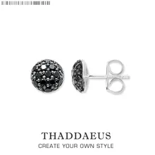 Серьги-гвоздики с черным ПАВЕ, Томас Стиль Гламурная мода хорошее Ювелирное Украшение для женщин мужчин, Новинка Ts подарок в 925 пробы серебра, выгодное предложение