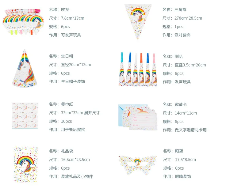 Единорог вечерние украшения Золотой Розовый Единорог Лошадь набор столовых приборов для детей день рождения поставки симпатичные