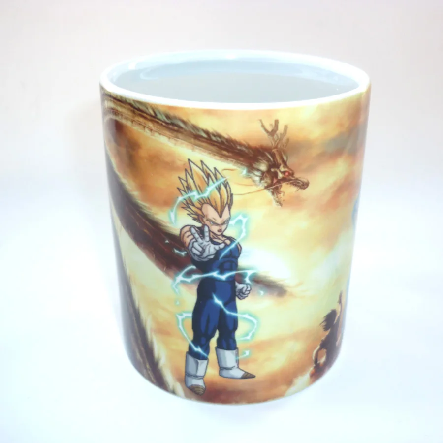 Горячая Dragon Ball Z Супер сайян золото Вегета Цвет Изменение кофе кружка Термочувствительная реактивная керамическая чашка