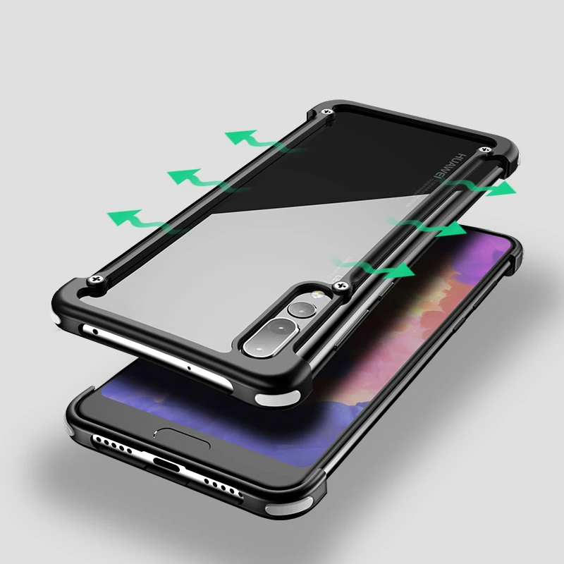 Металлический Чехол OATSBASF с воздушной подушкой для huawei p30 роскошный