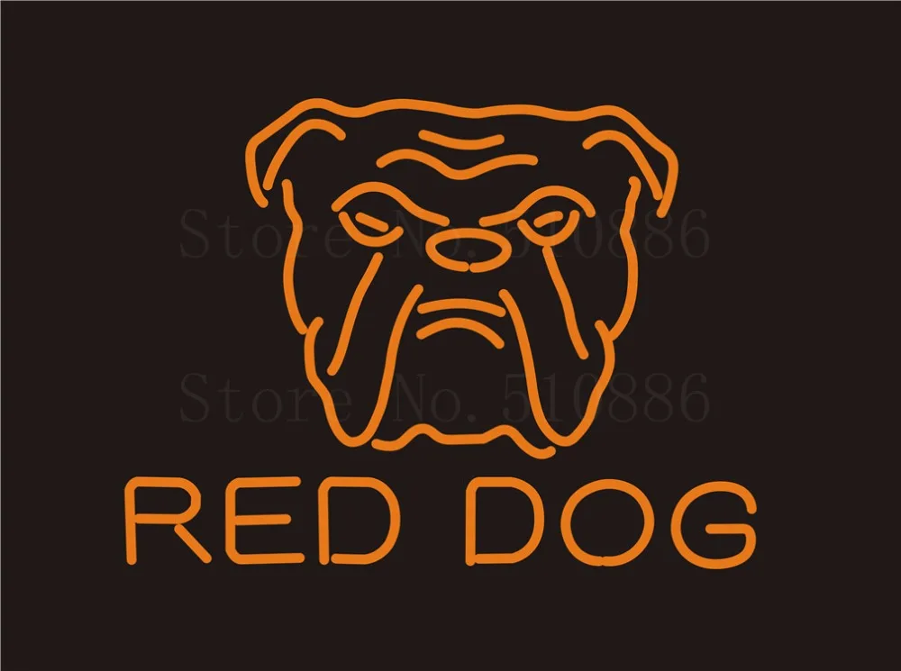 

Custom Signage NEON SIGNS For Red Dog Sports GLASS Tube BAR PUB Signboard Display Decorate Store Shop Light Sign 17*14
