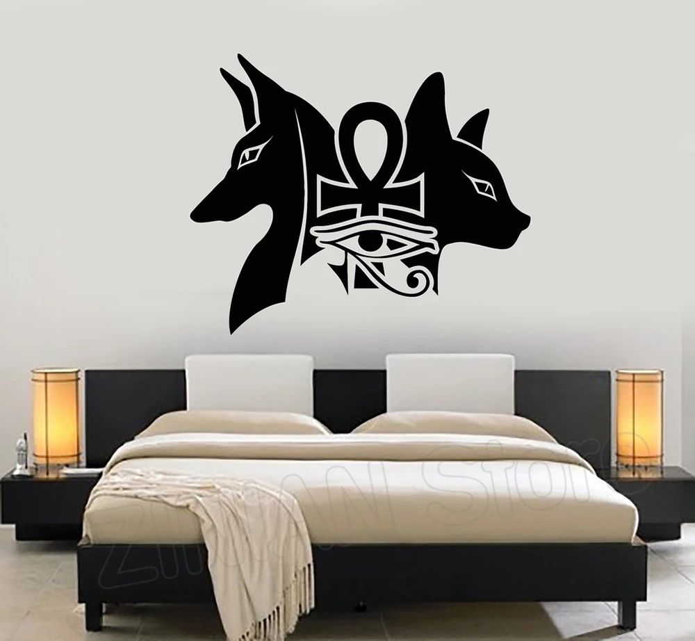 Виниловые наклейки на стену с античным египетским Gods Anubis Bastet Eye Of Horus Декор для