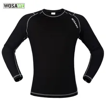 WOSAWE Men motocross combination protective jerseys Running Fitness motorcycle Baselayer Underwear Long Sleeve Fleece base layer