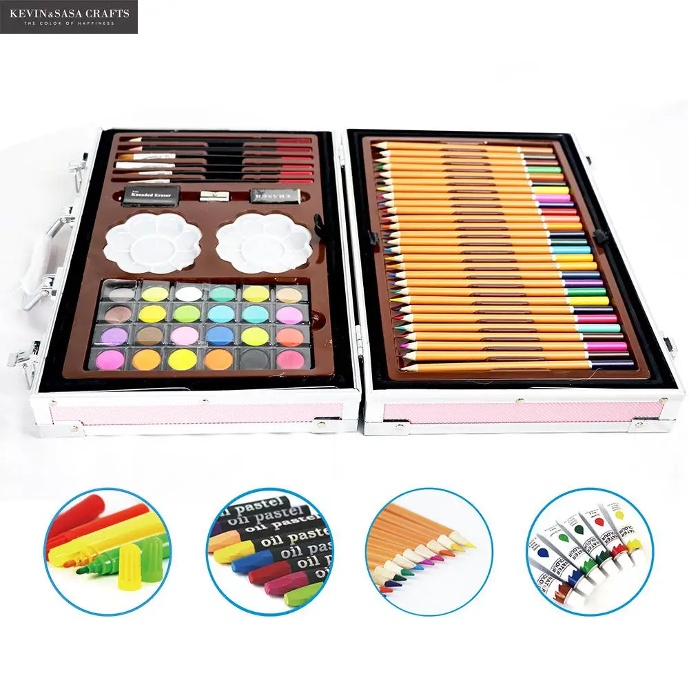 Günstig 145in1 Farbe Buntstifte Aquarell Set Für Kinder Kunst Set Für Kinder Qualität Kinder Schule Liefert Künstler Bleistift Box Stationäre