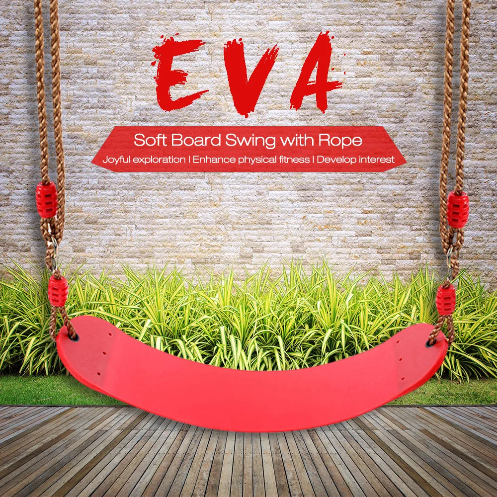 EVA мягкая доска качели с веревкой супер прочность Регулируемая длина открытый игрушка качели с двумя различными типами застежки