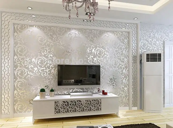 

Gold/Silver/Beige Modern 3d wallpaper roll mural papel de parede floral Papel Decorativo wall paper for Living Room 0.53x10M